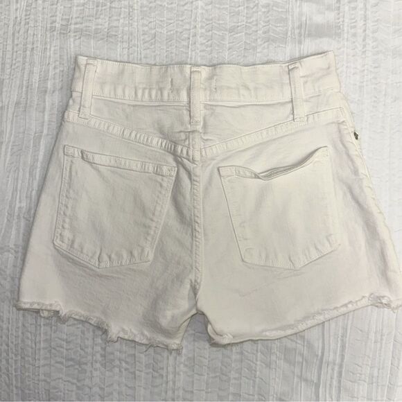 Madewell 24 White Cut Off Raw Fringe Hem Stretch Denim Shorts - Picture 9 of 14